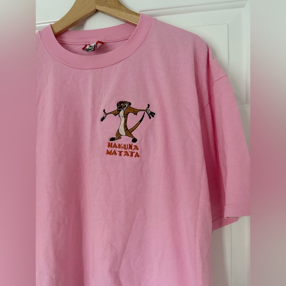 VTG Disney Designs Hakuna Matata Timon Lion King long tshirt nightgown pink OS - Picture 2 of 6
